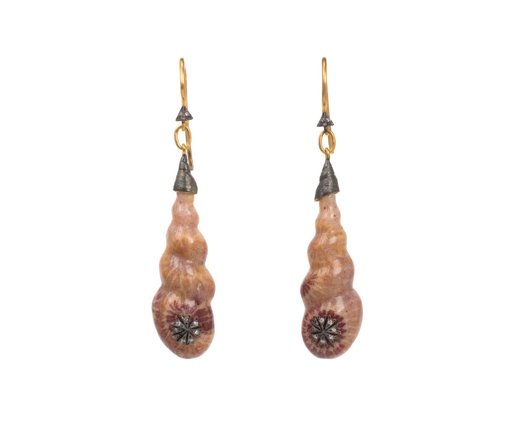 Fossilized Coral Earrings zoom 1