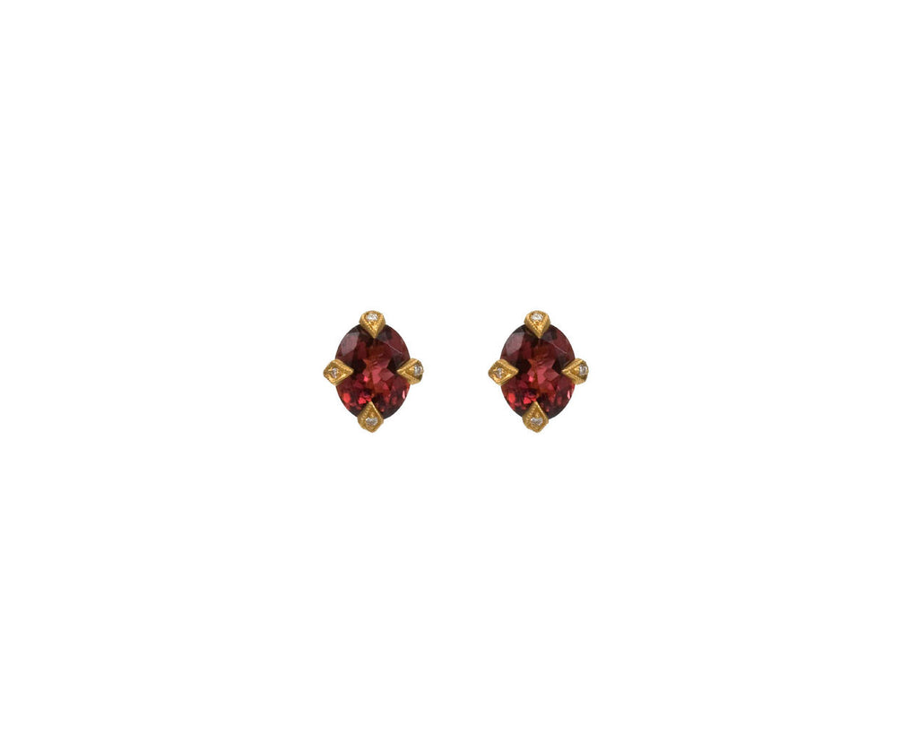Pink Tourmaline Antique Prong Earrings zoom 1