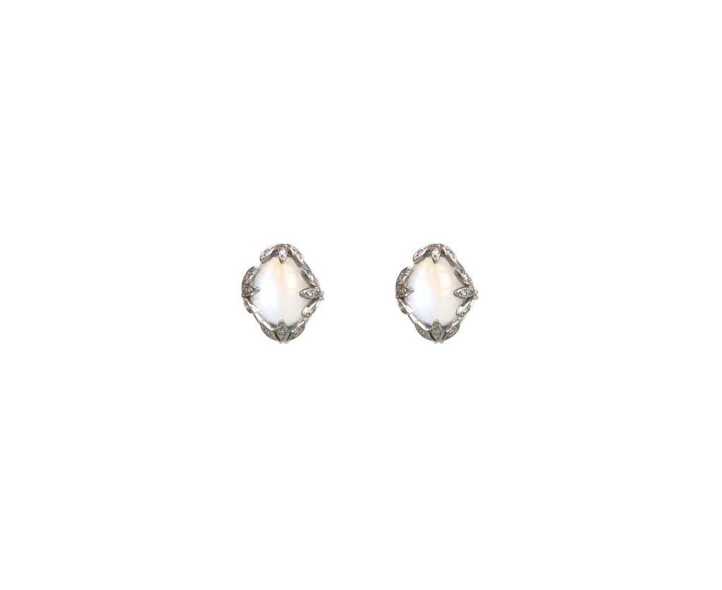 Moonstone Flower Overlay Earrings zoom 1