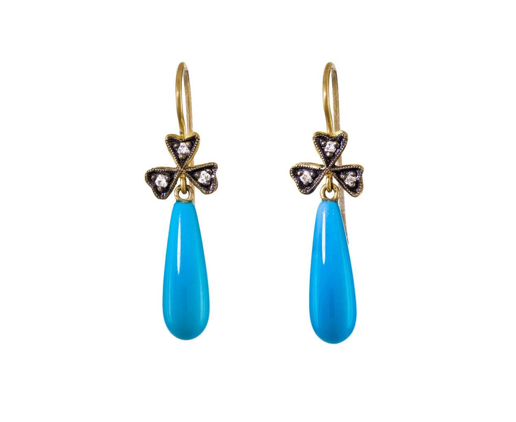 Turquoise Wildflower Earrings  zoom 1_cathy_waterman_gold_japanese_kimono_turquoise_wi