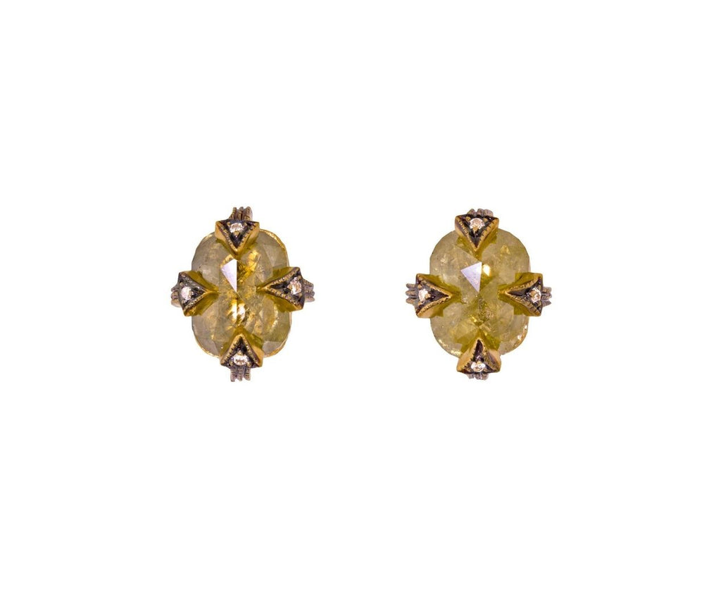 Iced Honey Rustic Diamond Thorn Post Earrings zoom 1