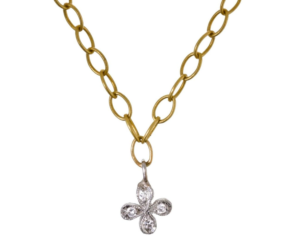 Four Petal Flower Pendant Necklace zoom 1