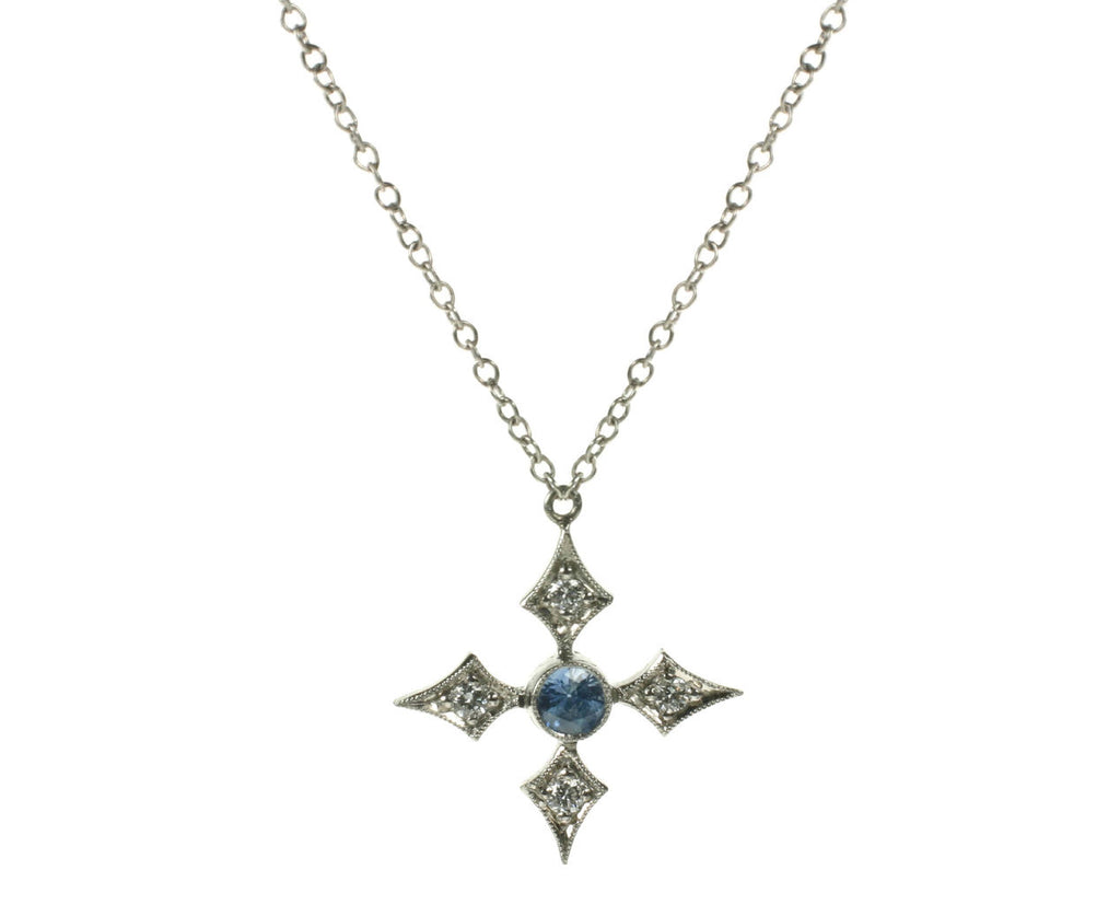 Cross with Sapphire Necklace zoom 1