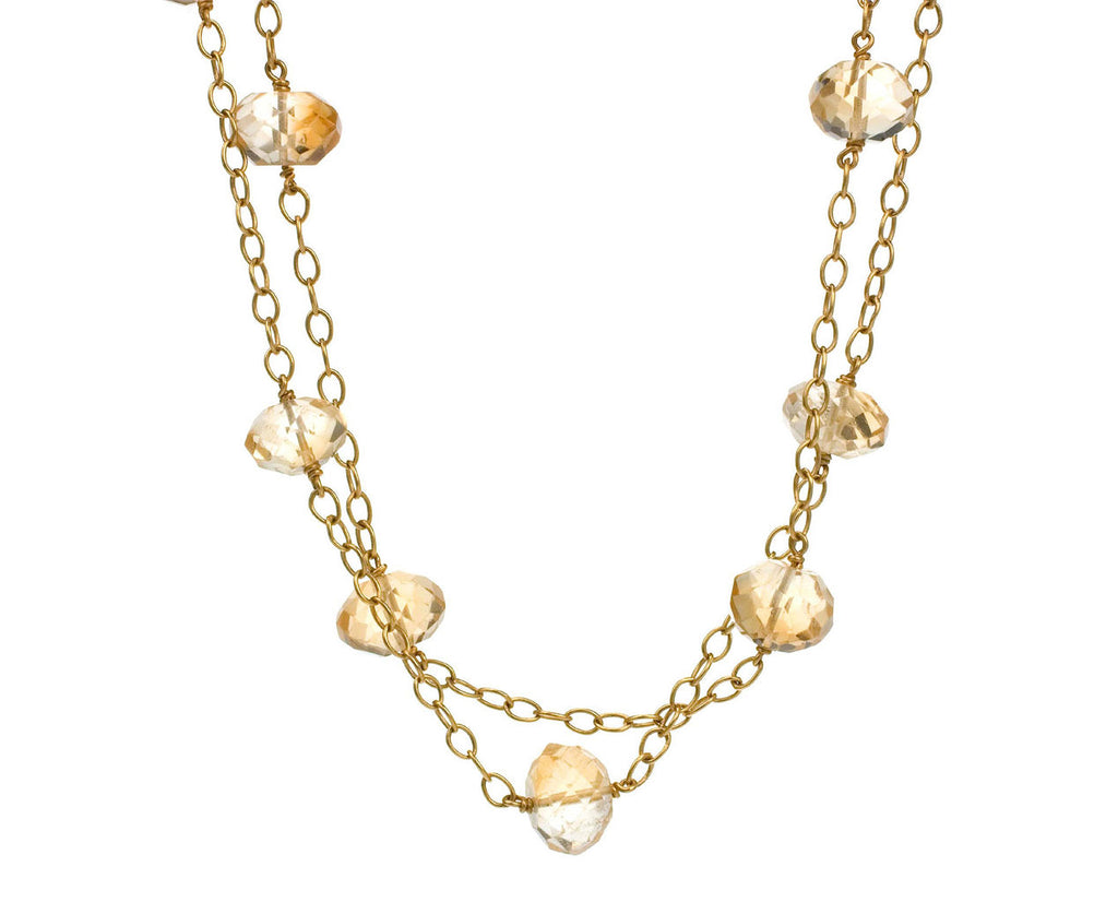 Citrine Tiny Lacy Chain Neckla zoom 1