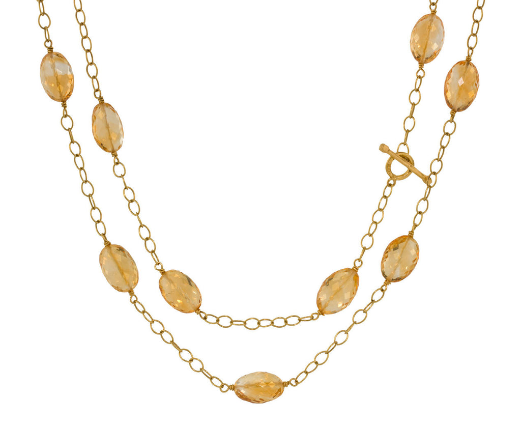 Citrine Tiny Lacy Chain Necklace zoom 1