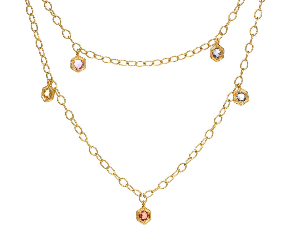 Multi-Sapphire Fringe Necklace zoom 1