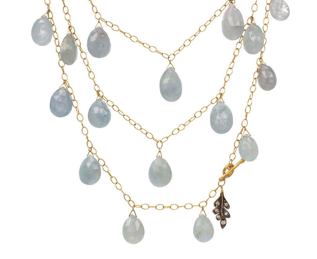 Blue Sapphire Teardrop Necklace zoom 1
