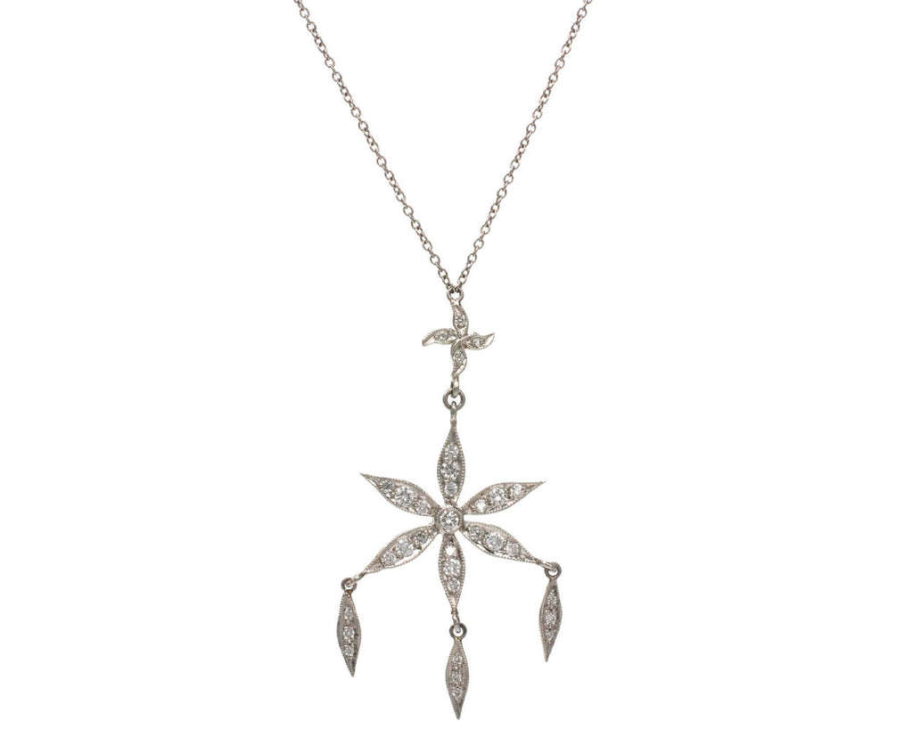 Six Petal Flower and Marquis Necklace zoom 1