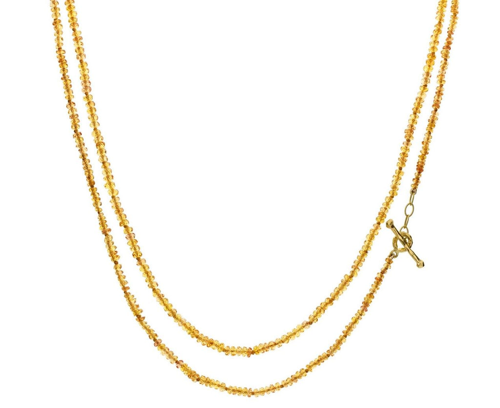 Orange Sapphire Bead Strand Necklace zoom 1
