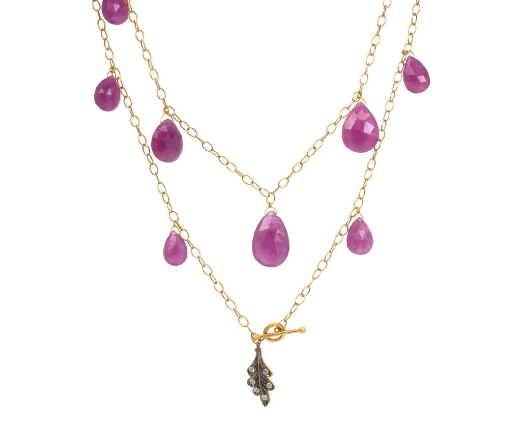 Pink Sapphire Fringe Necklace zoom 1