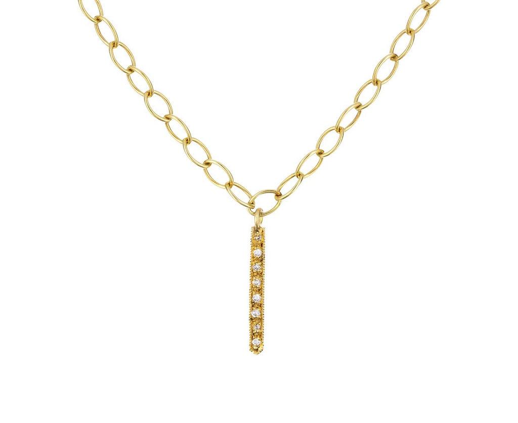 Single Diamond Fringe Pendant Necklace zoom 1_cathy_waterman_gold_diamond_single_fringe_neckla