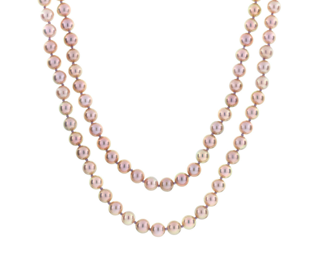 Pink / Gold Freshwater Pearl Necklace zoom 1