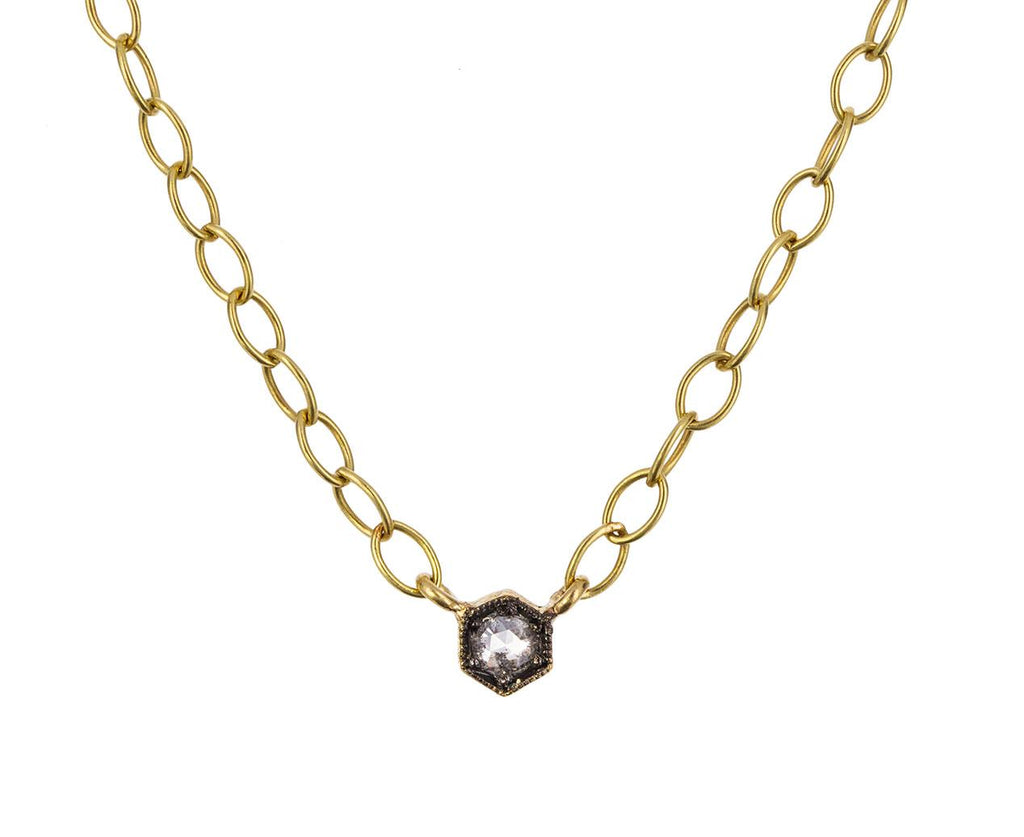 Black-White Diamond Necklace zoom 1_cathy_waterman_gold_diamond_hexagon_bezel_neckla