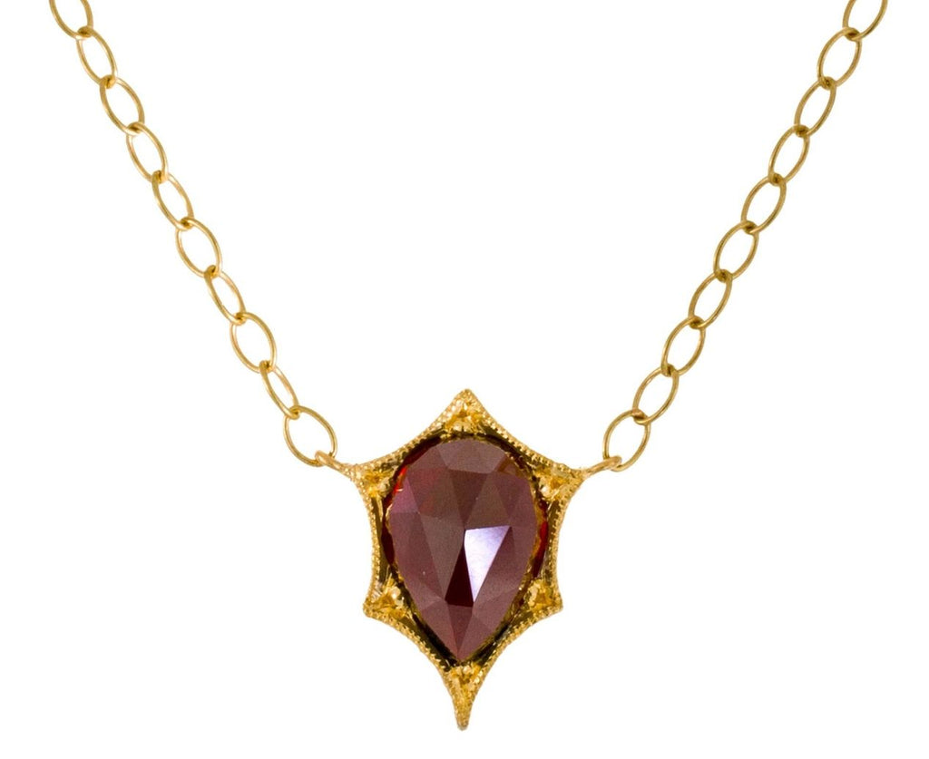 Garnet Pear Framed Necklace zoom 1