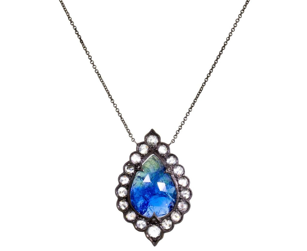 Mermaid Tanzanite Lace Edged Pendant Necklace zoom 1