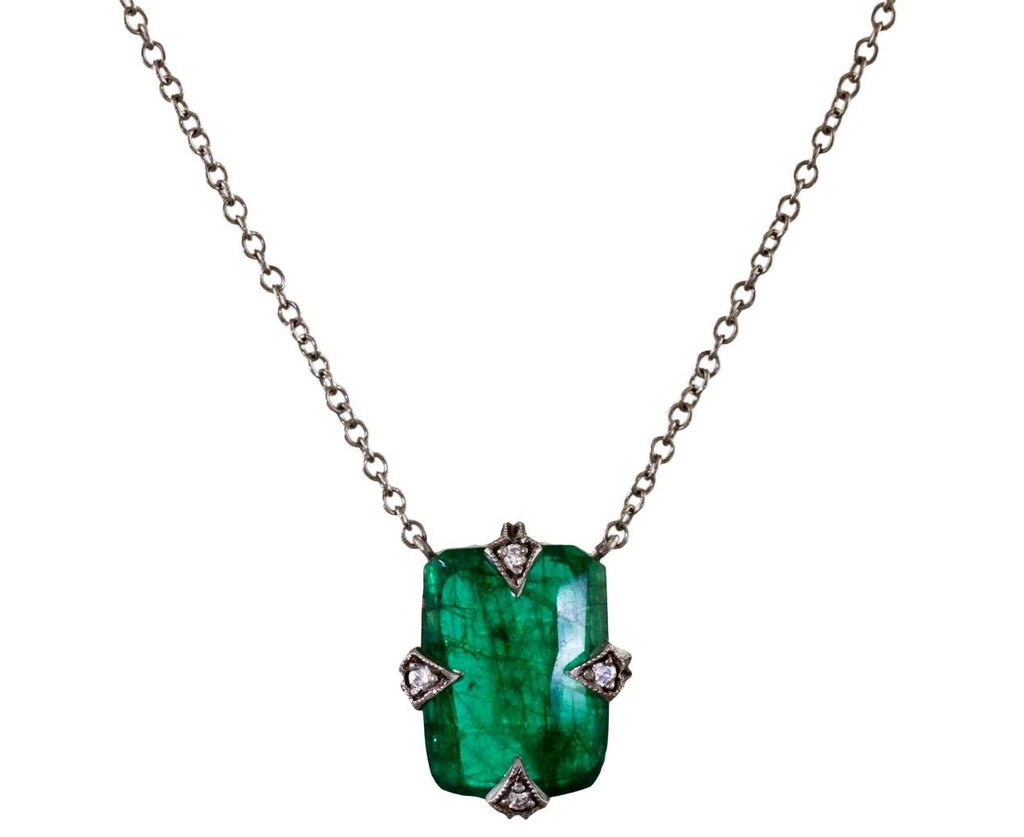 Rustic Emerald Pendant Necklace zoom 1-cathy-waterman-necklace