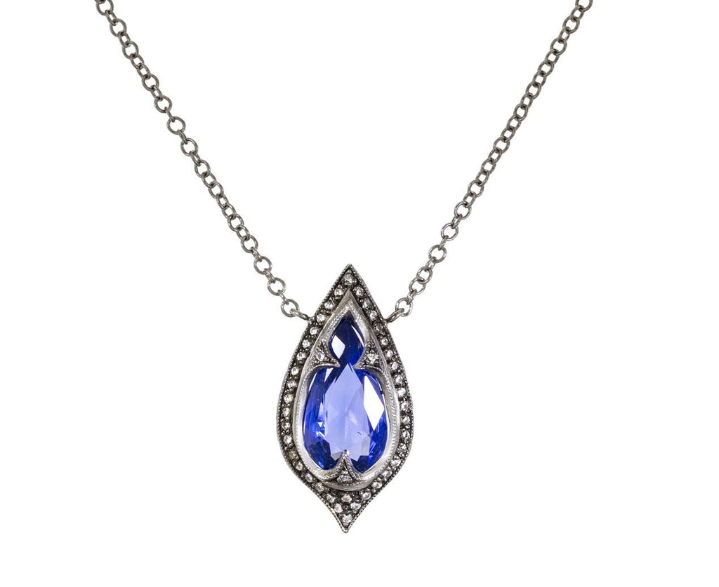 Blue Sapphire and Diamond Jeweled Thorn Pendant Necklace zoom 1_cathy_waterman_platinum_diamond_sapphire_jeweled