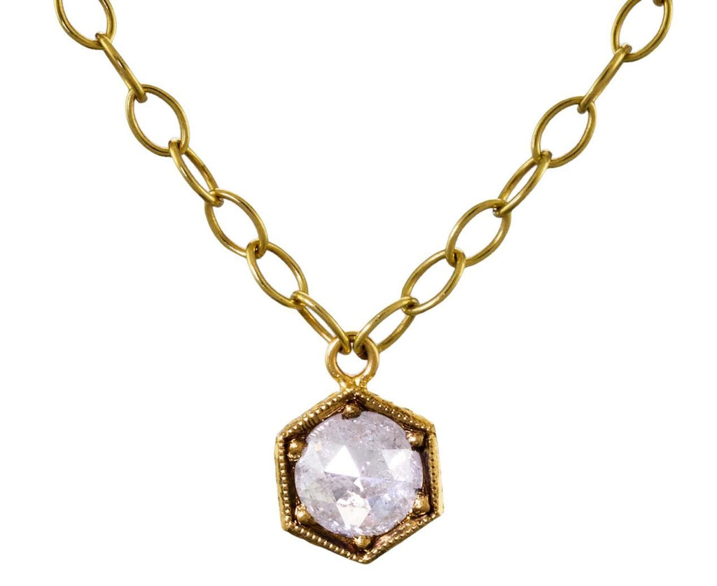 Hexagonal Diamond Pendant Necklace zoom 1_cathy_waterman_necklace