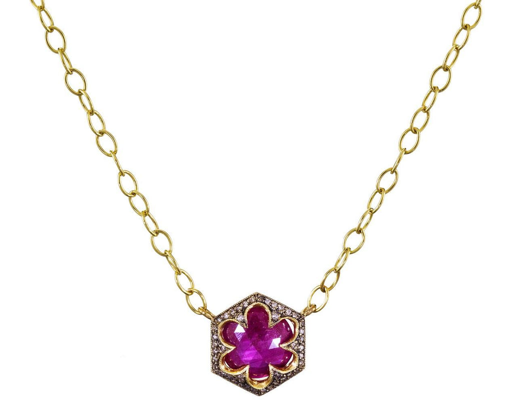 Ruby and Diamond Hexagonal Necklace zoom 1_cathy_waterman_necklace