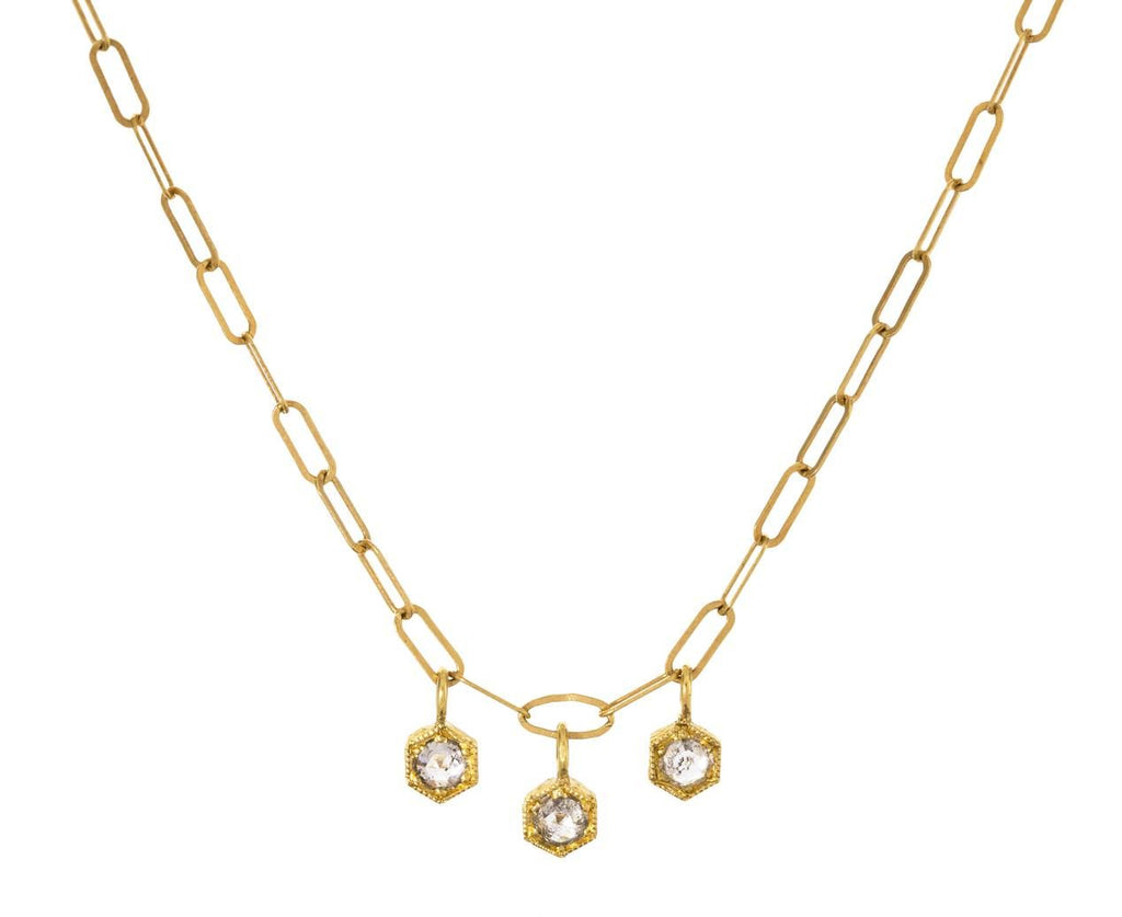 Black and White Diamond Trio Necklace zoom 1_cathy_waterman_gold_rosecut_diamond_necklace