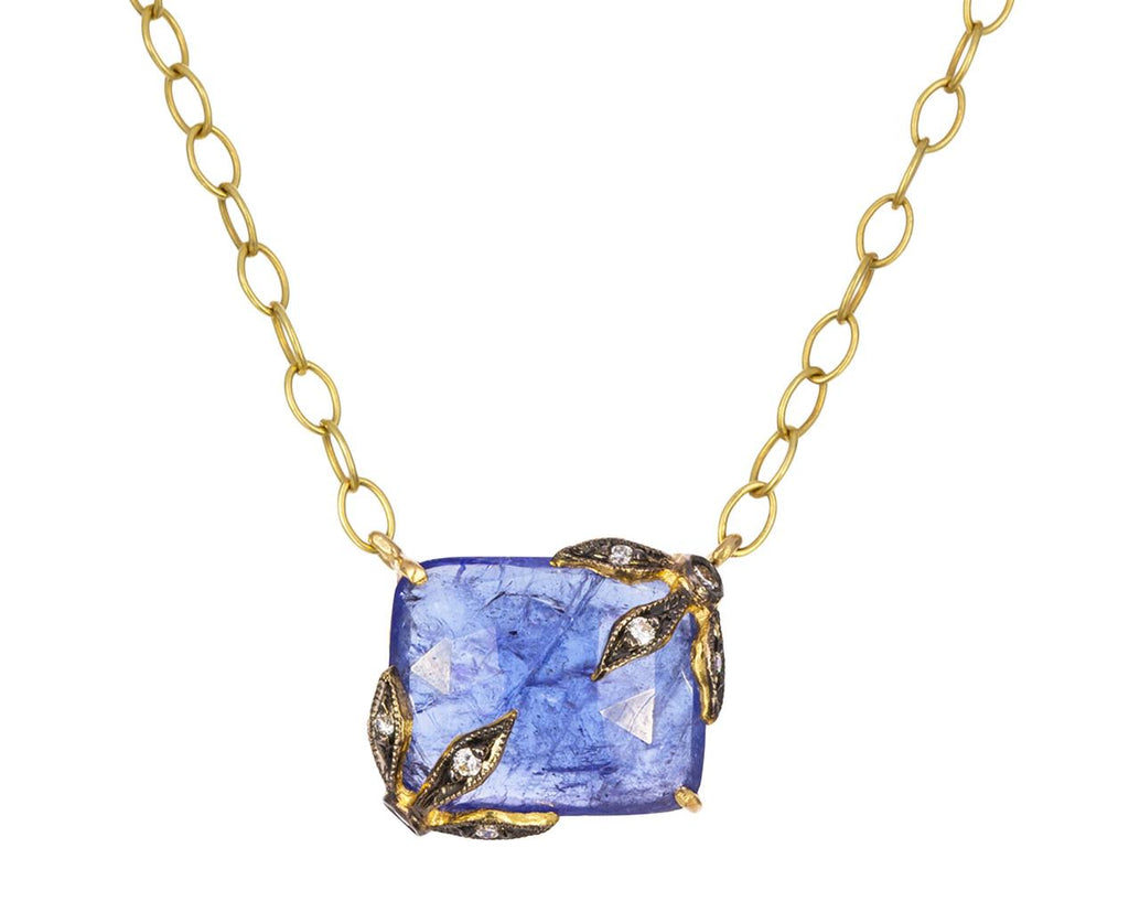 Tanzanite Branch and Flower Pendant Necklace zoom 1_cathy_waterman_gold_diamond_tanzanite_branch_nec