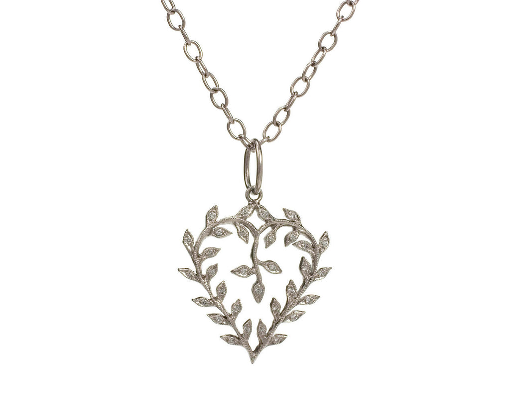 Heart Pendant on Platinum Chain zoom 1