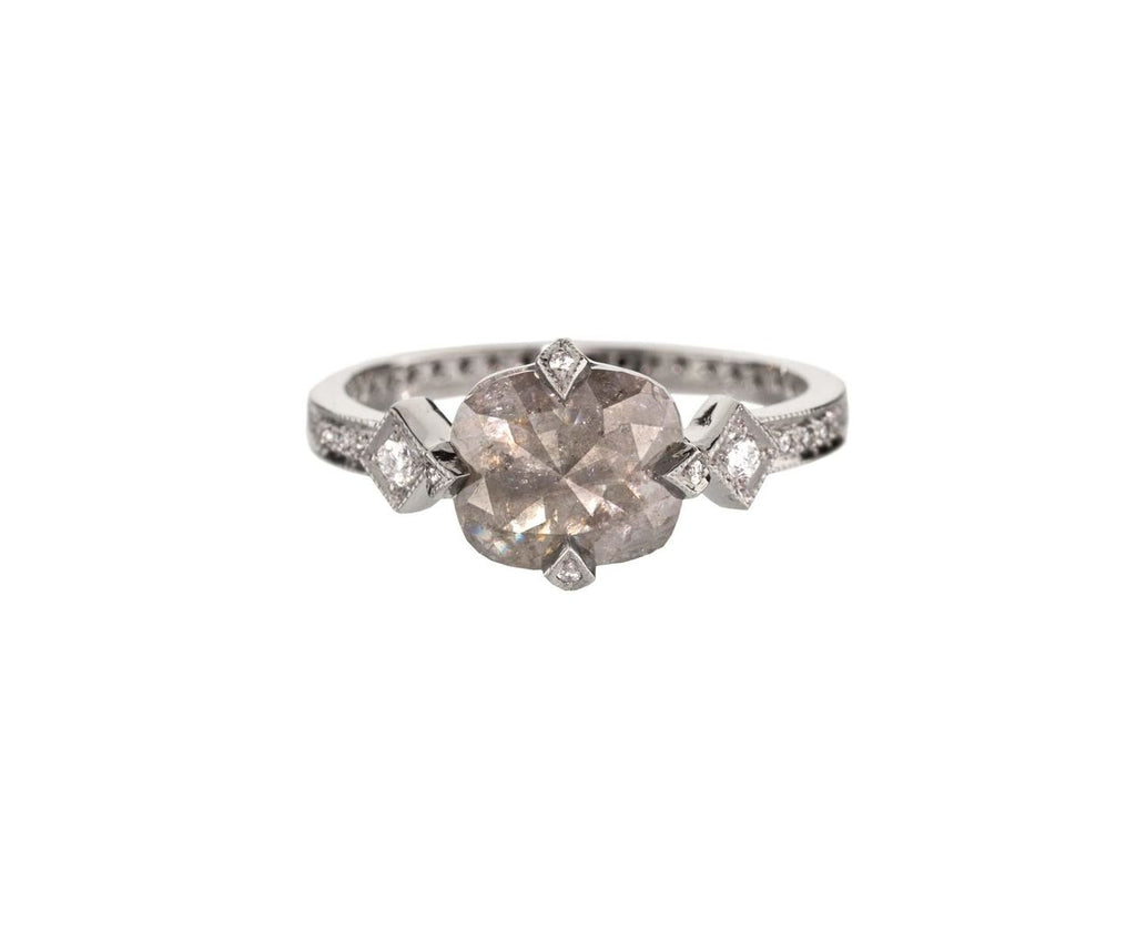 Rustic Diamond Antique Prong Ring zoom 1
