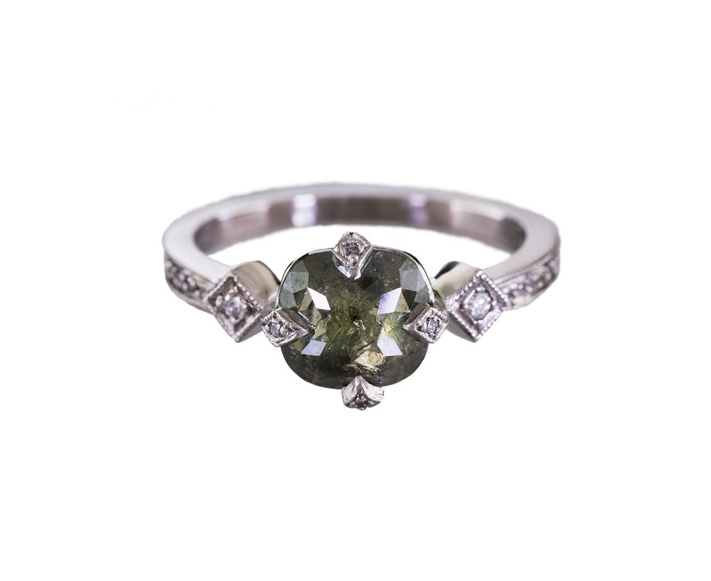 Rustic Diamond Antique Prong Solitaire zoom 1_cathy_waterman_designer_engagement_rings