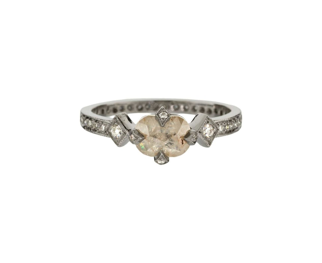 Rustic Diamond Antique Prong Ring zoom 1