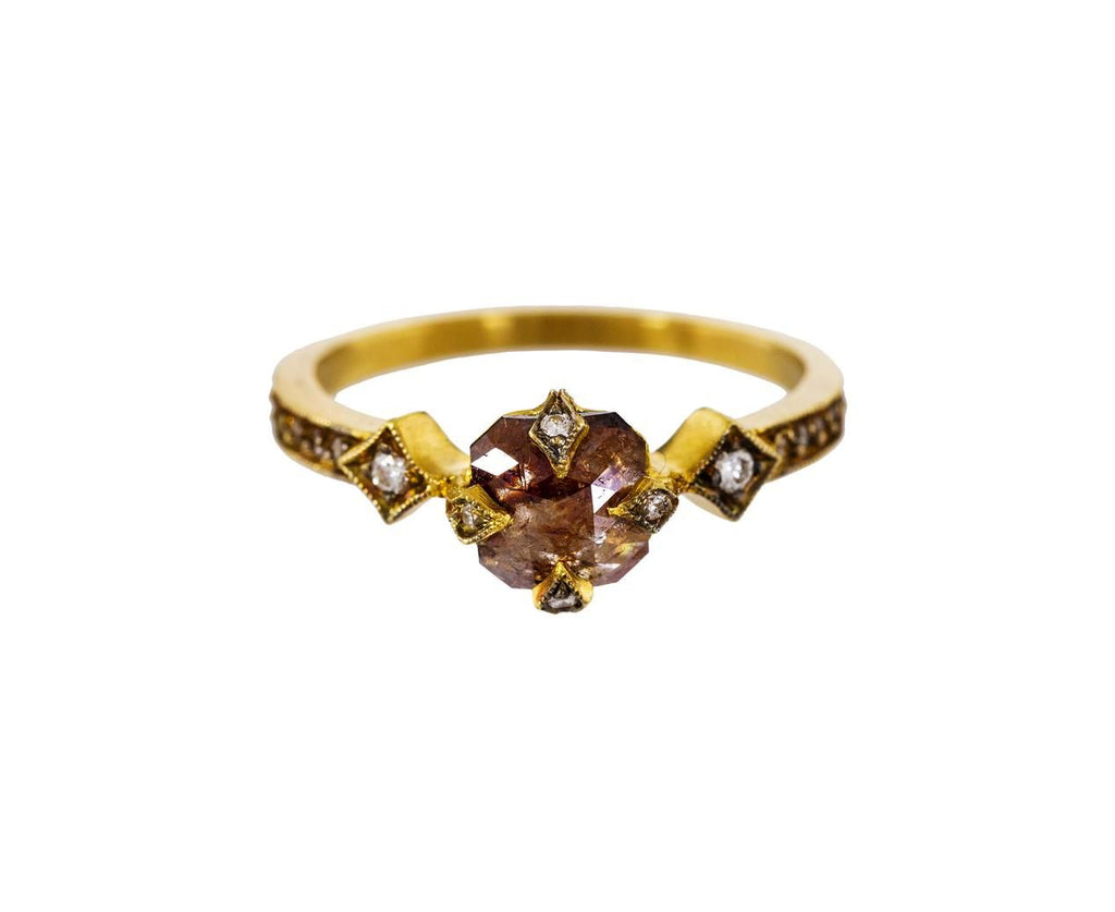 Rustic Diamond Antique Prong Solitaire zoom 1_cathy_waterman_gold_rustic_diamond_antique_prong