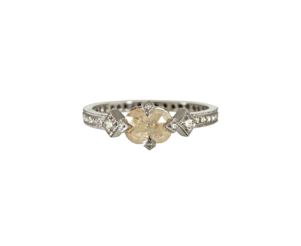 Rustic Diamond Antique Prong Ring zoom 1