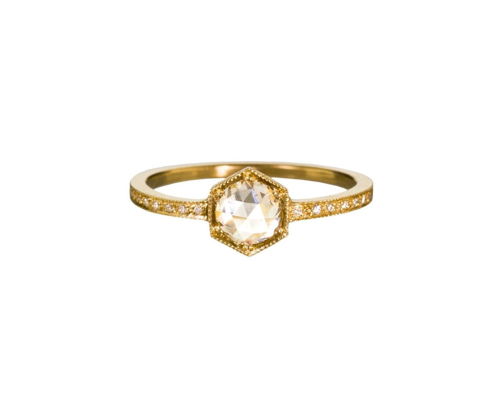 Moghul Diamond Hexagonal Bezel Ring zoom 1