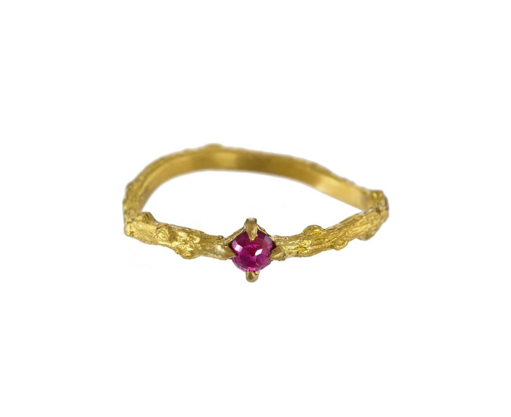 Rose Cut Ruby Branch Band zoom 1_cathy_waterman_gold_ruby_branch_thorns_ring