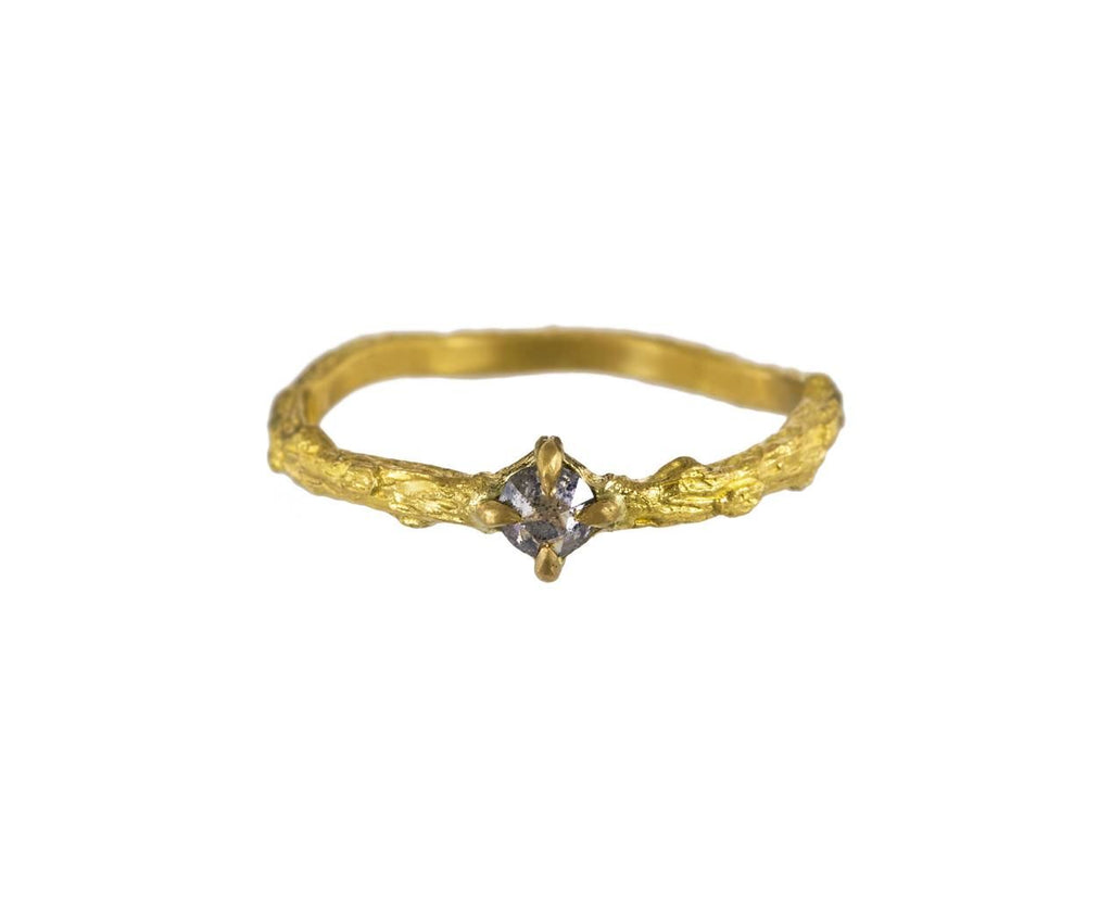 Rose Cut Rustic Diamond Branch Ring zoom 1_cathy_waterman_gold_diamond_branch_thorns_ring
