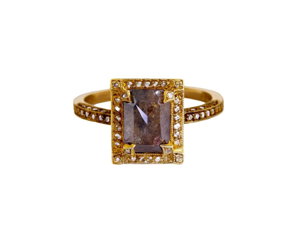 Rustic Diamond Pav� Frame Solitaire zoom 1-cathy-waterman-ring