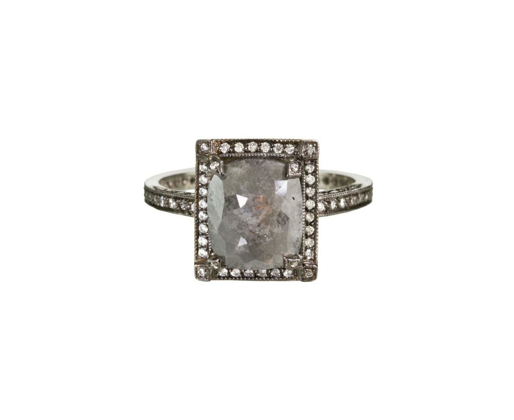 Rustic Diamond Pav� Frame Ring zoom 1