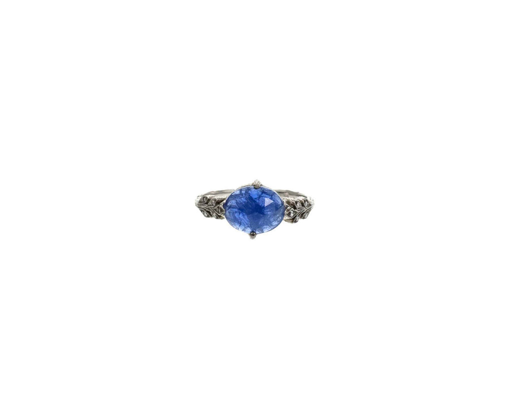 Blue Sapphire Double Leaf Ring zoom 1