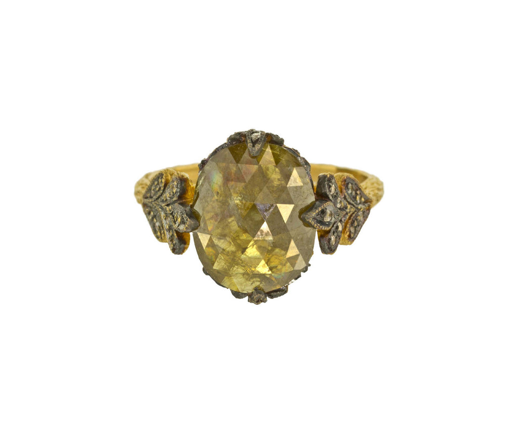 Rustic Diamond Oak Leaf Basket Ring zoom 1