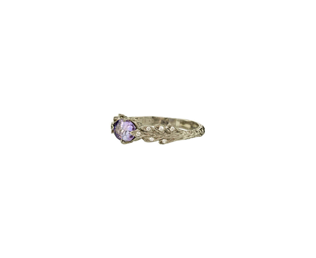 Purple Sapphire Double Leaf Ring zoom 2