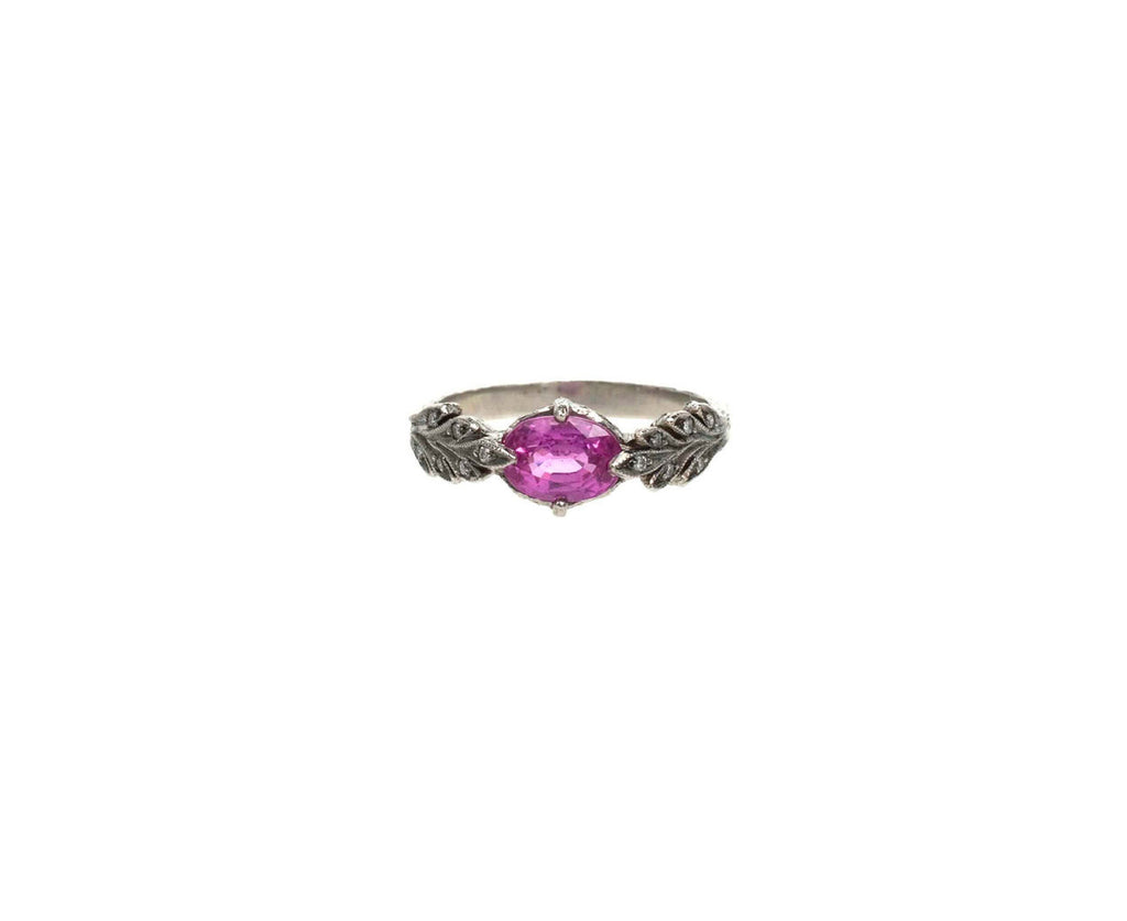 Pink Sapphire Double Leaf Ring zoom 1
