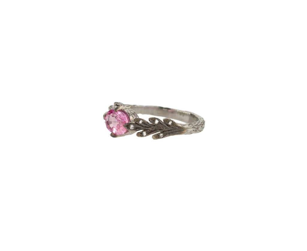 Pink Sapphire Double Leaf Ring zoom 2
