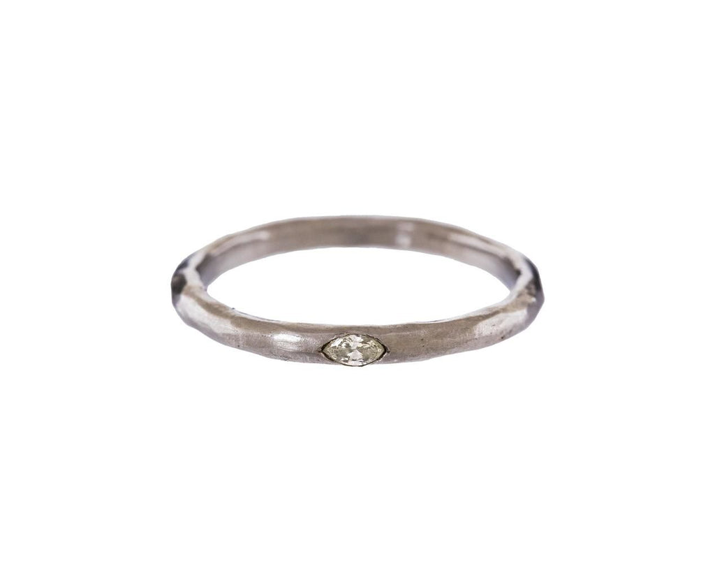 Marquise Diamond Platinum Band zoom 1_cathy_waterman_platinum_diamond_hammered_thin_ri