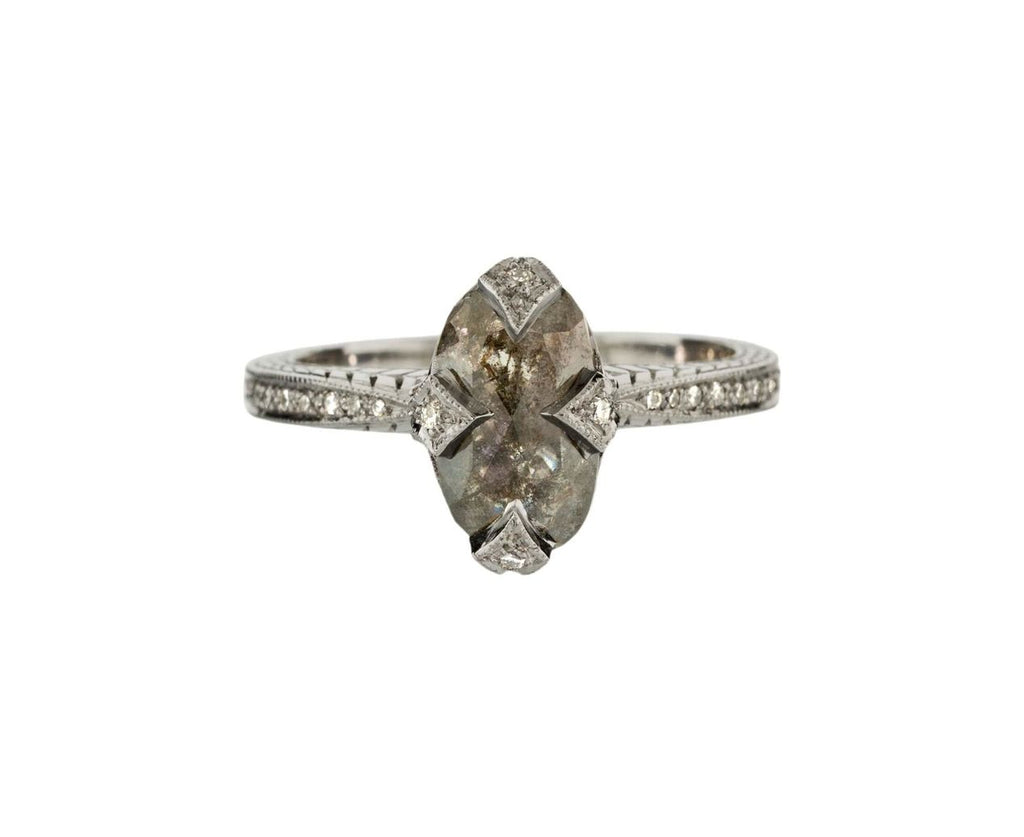 Rustic Diamond Engraved Band Ring zoom 1