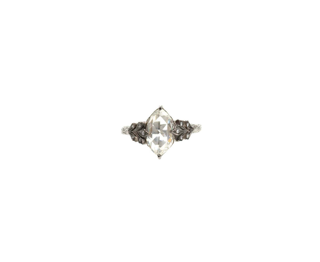 Rose Cut Diamond Double Leaf Ring zoom 1