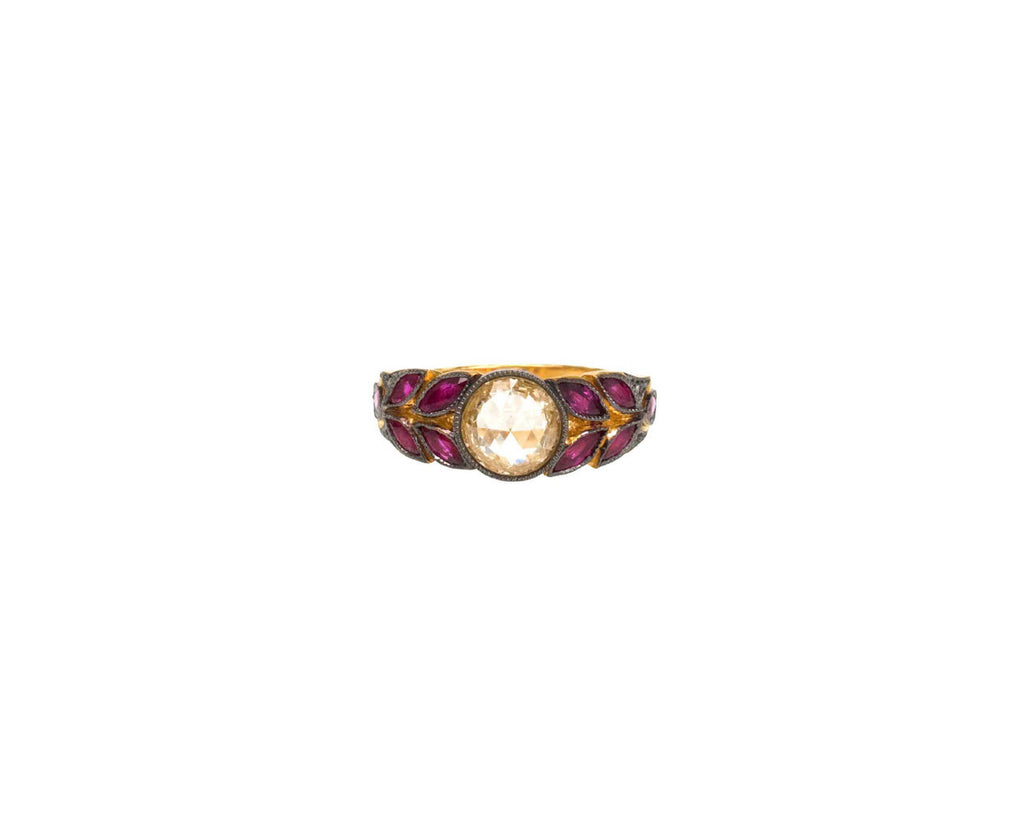 Diamond Ruby Leaf Ring zoom 1