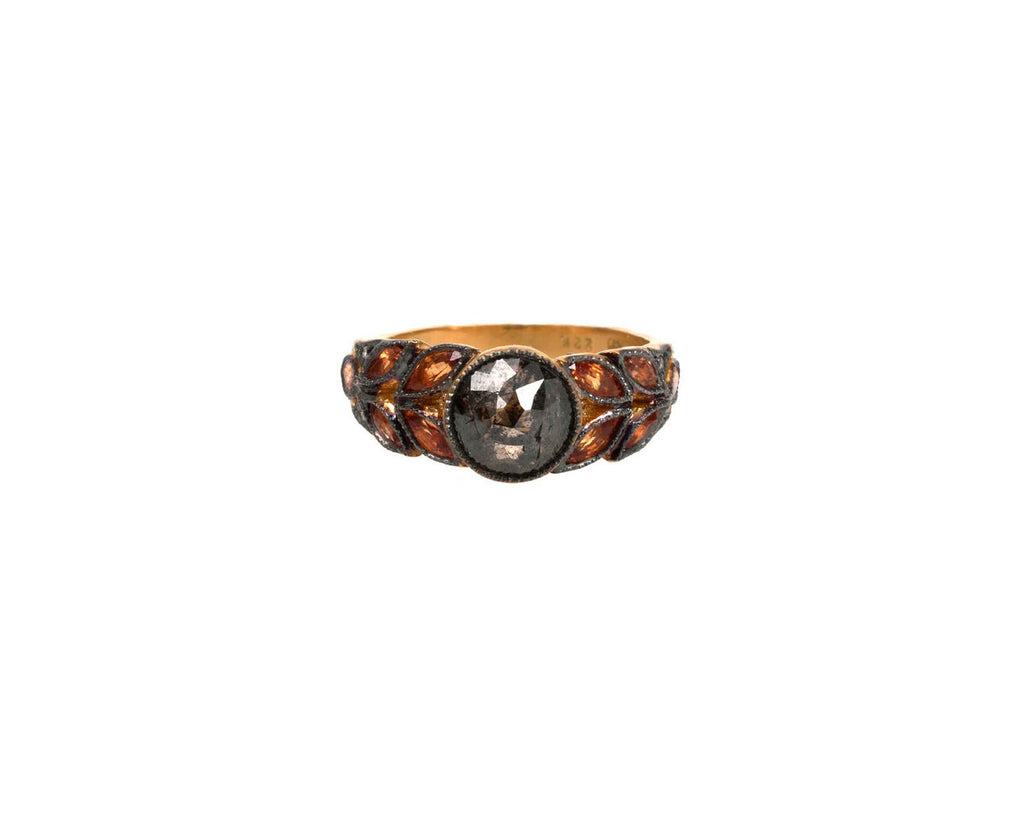 Rustic Diamond and Sapphire Garland Ring zoom 1