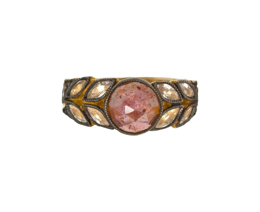 Pink Sapphire and White Sapphire Garland Ring zoom 1