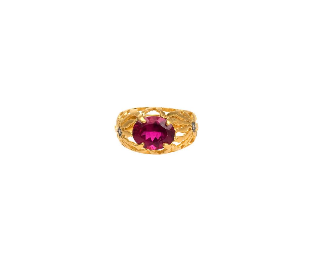 Rubelite Long Petal Ring zoom 1