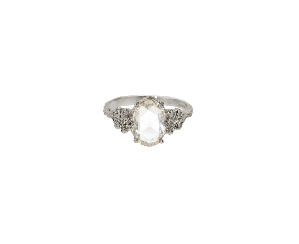 Rose Cut Diamond Double Leaf Ring zoom 1