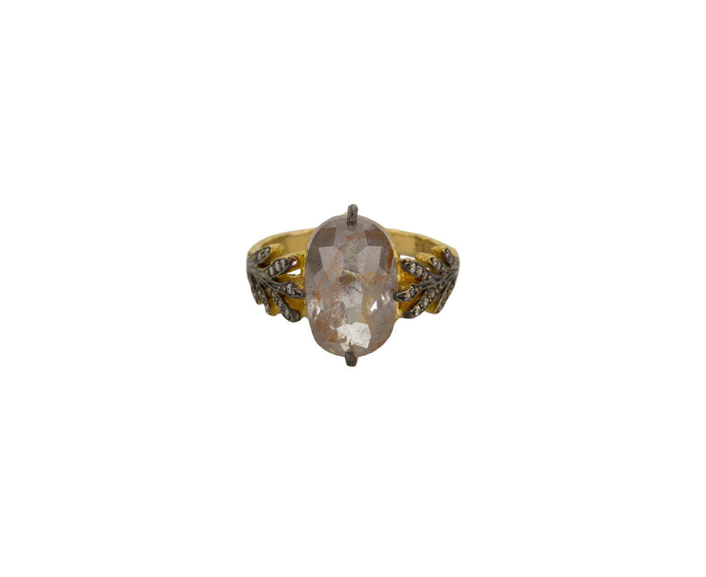 Rustic Russian Diamond Double Leaf Side Ring zoom 1